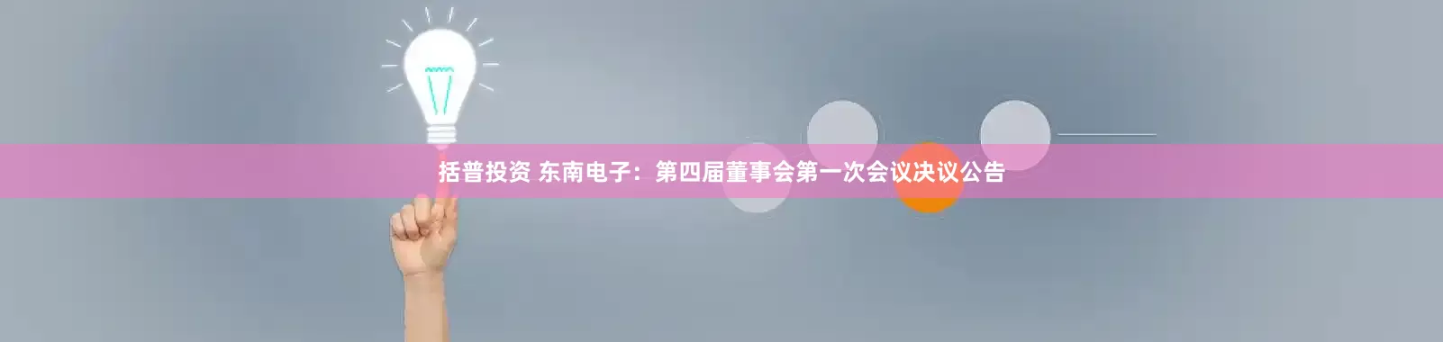 括普投资 东南电子：第四届董事会第一次会议决议公告