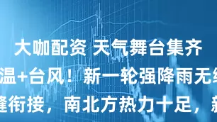 大咖配资 天气舞台集齐强降雨+高温+台风！新一轮强降雨无缝衔接，南北方热力十足，新台风也生成了