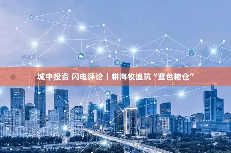 城中投资 闪电评论丨耕海牧渔筑“蓝色粮仓”
