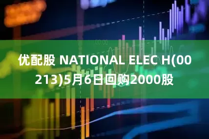 优配股 NATIONAL ELEC H(00213)5月6日回购2000股